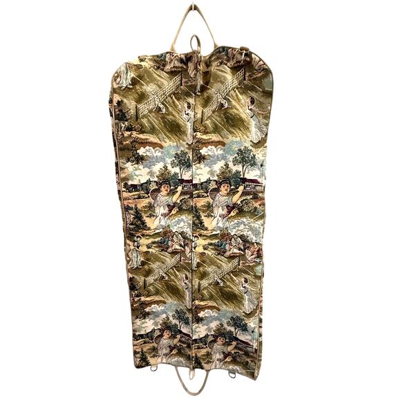 Vintage Talon Tapestry Zippered Garment Bag Luggage Cottage Core Feminine - Picture 1 of 10